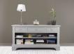 Meuble TV Paul 16/9eme ralis en Chne Massif de style Louis Philippe Finition Bross Gris 