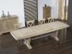 Table rectangulaire Monastre realise en chne 220*110 + 2 allonges de 45 cm Finition Bross Blanchi