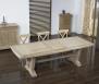 Table rectangulaire Monastre realise en chne 220*110 + 2 allonges de 45 cm Finition Bross Blanchi