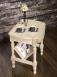 Table Basse ou Bout de Canap Marc-Eric, ralise en Chne de style Louis Philippe  Finition Chne Bross Blanchi