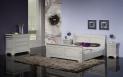 LIT Bateau Jean 180x200, ralis en chne massif de style Louis Philippe Campagnard Finition Chne Bross Gris Perle
