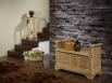 Banc coffre Lo ralis en Chne Massif de style Louis Philippe Finition Chne Bross Naturel