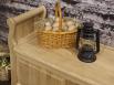 Banc coffre Lo ralis en Chne Massif de style Louis Philippe Finition Chne Bross Naturel