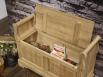Banc coffre Lo ralis en Chne Massif de style Louis Philippe Finition Chne Bross Naturel