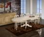 Table ovale Clment 160x120 pied central ralis en Chne de style Louis Philippe Finition Chne Bross Blanchi