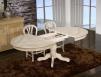 Table ovale Clment 160x120 pied central ralis en Chne de style Louis Philippe Finition Chne Bross Blanchi