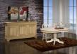 Table ovale Clment 160x120 pied central ralis en Chne de style Louis Philippe Finition Chne Bross Blanchi
