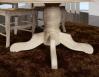 Table ovale Clment 160x120 pied central ralis en Chne de style Louis Philippe Finition Chne Bross Blanchi
