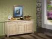 Buffet Nicolas ralis en Chne Massif de style Campagnard 3 portes 4 tiroirs Finition Chne Bross Blanchi