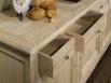 Buffet Nicolas ralis en Chne Massif de style Campagnard 3 portes 4 tiroirs Finition Chne Bross Blanchi