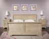 Lit Bateau Nicolas ralis en chne massif 160*200 de style Louis Philippe Finition Chne Bross Blanchi
