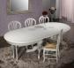 Table ovale pied central Romain ralise en Chne Massif de style Louis Philippe 150x110  Finition Chne Bross Gris Perle