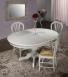 Table ovale pied central Romain ralise en Chne Massif de style Louis Philippe 150x110  Finition Chne Bross Gris Perle