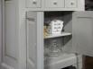 Petit Buffet 2 portes 4 tiroirs Thimoty ralis en chne massif de style Louis Philippe Finition Chne Bross Gris Perle