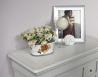 Petit Buffet 2 portes 4 tiroirs Thimoty ralis en chne massif de style Louis Philippe Finition Chne Bross Gris Perle