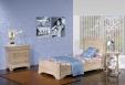 Lit 90X190 de style Louis Philippe Diego ralis en Chne Massif Finition Chne Bross Blanchi
