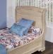 Lit 90X190 de style Louis Philippe Diego ralis en Chne Massif Finition Chne Bross Blanchi