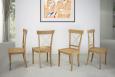Lot de 4 Chaises Eliot ralis en chne massif de style Campagnard Finition Chne Bross Naturel et Ivoire