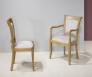 Fauteuil Paul ralis en Chne Massif de style Louis Philippe Tissu light Grey Elastron London