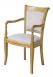 Fauteuil Paul ralis en Chne Massif de style Louis Philippe Tissu light Grey Elastron London
