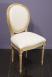 Chaise Simon ralise en Chne Massif de style Louis XVI Finition Chne Bross  Tissu faon Lin