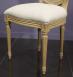 Chaise Simon ralise en Chne Massif de style Louis XVI Finition Chne Bross  Tissu faon Lin
