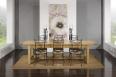 Table de Ferme Axel ralise en Chne Massif 250x100 + 2 allonges de 45 cm Finition Chne Bross