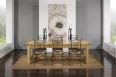 Table de Ferme Axel ralise en Chne Massif 250x100 + 2 allonges de 45 cm Finition Chne Bross