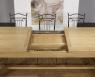 Table de Ferme Axel ralise en Chne Massif 250x100 + 2 allonges de 45 cm Finition Chne Bross
