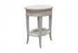 Guridon oval Ludovic ralis en Chne Massif de style Directoire Finition Chne Bross Ivoire