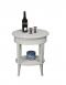 Guridon oval Ludovic ralis en Chne Massif de style Directoire Finition Chne Bross Gris Perle 