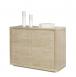 Buffet 2 portes Mathis ralis en Chne de ligne contemporaine Finition Chne Bross Blanchi