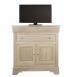 Meuble Tv La ralis en Chne Massif de style Louis Philippe Plateau Pivotant Finition Chne Bross