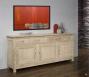 Buffet 3 portes 4 tiroirs ralis en Chne Massif de style Campagnard Finition Chne Bross Blanchi