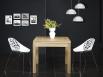 Table de repas 90x90 ralise en Chne massif de style Contemporain, plateau ouvert 180x90