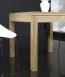 Table de repas 90x90 ralise en Chne massif de style Contemporain, plateau ouvert 180x90