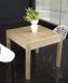 Table de repas 90x90 ralise en Chne massif de style Contemporain, plateau ouvert 180x90
