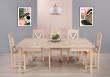 Table de Campagne 130x130 ralis en Chne Massif 2 allonges de 40 cm Finition Chne bross blanchi