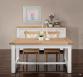 Table de ferme rectangulaire AXEL ralise en Chne massif 160x100 + 2 allonges de 45 cm Finition chne Bross et Ivoire Patin