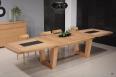 Table rectangulaire Samuel 220x110 ralise en Chne Massif 4 allonges de 40 Finition Chne Bross naturel Avec incrustation cramique