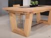 Table rectangulaire Samuel 220x110 ralise en Chne Massif 4 allonges de 40 Finition Chne Bross naturel Avec incrustation cramique
