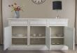 Buffet 3 portes 3 tiroirs Valentin, ralis en Chne massif de style Directoire Bross Ivoire