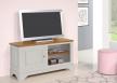 Meuble TV Laure 16/9eme ralis en Chne massif de style Louis Philippe Finition Chne Bross ivoire n2 Plateau  + tagre extrieur Chne dor patin