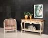 Console Sacha ralise en Chne de style Louis XV  Finition Chne naturel et Bross Lin Patin SEULEMENT 1 DISPONIBLE