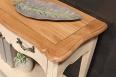 Console Sacha ralise en Chne de style Louis XV  Finition Chne naturel et Bross Lin Patin SEULEMENT 1 DISPONIBLE