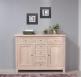 Petit buffet 2 portes 7 tiroirs Maxime ralis en Chne Massif de style Campagnard Finition Chne Naturel Bross Blanchi