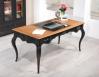 Bureau Ministre ralis en Chne de Style Louis XV Finition Chne bross Noir Patin et Plateau Chne Dor patin