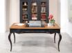 Bureau Ministre ralis en Chne de Style Louis XV Finition Chne bross Noir Patin et Plateau Chne Dor patin