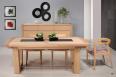Table rectangulaire Samuel 220x110 ralise en Chne Massif 4 allonges de 40 Finition Chne Bross naturel Avec incrustation cramique