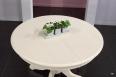 Table ronde pied central ralise en Chne Massif de style Louis Philippe DIAMETRE 120  Finition Lin patin